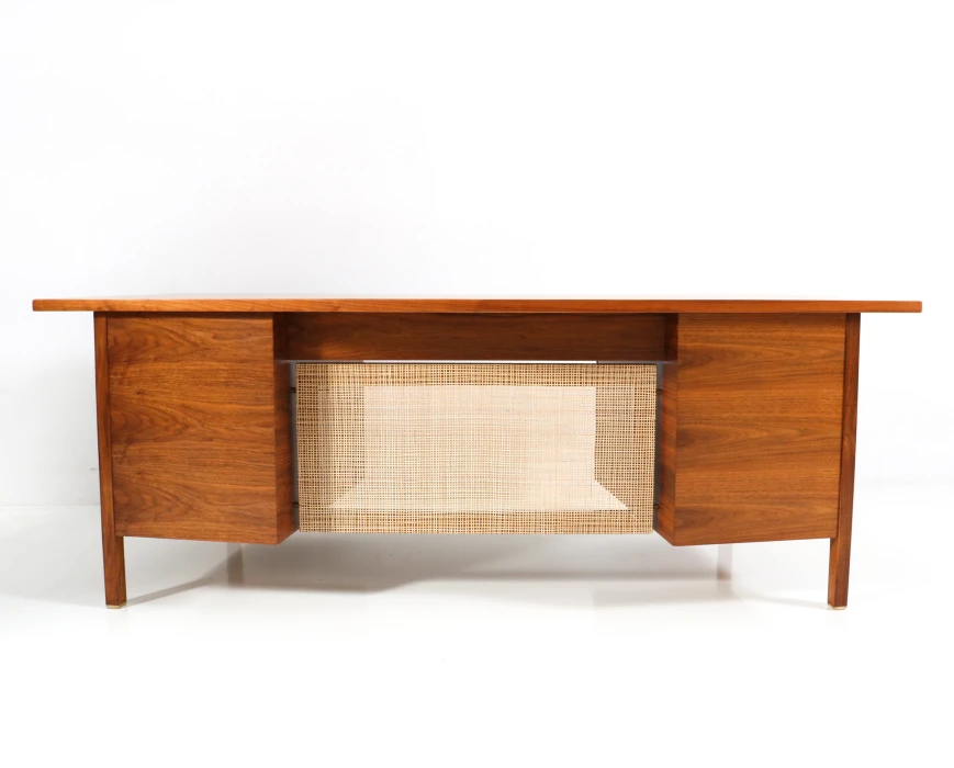 Mid-Century Modern Walnut Executive Desk by Edward Wormley for Dunbar, 1950s